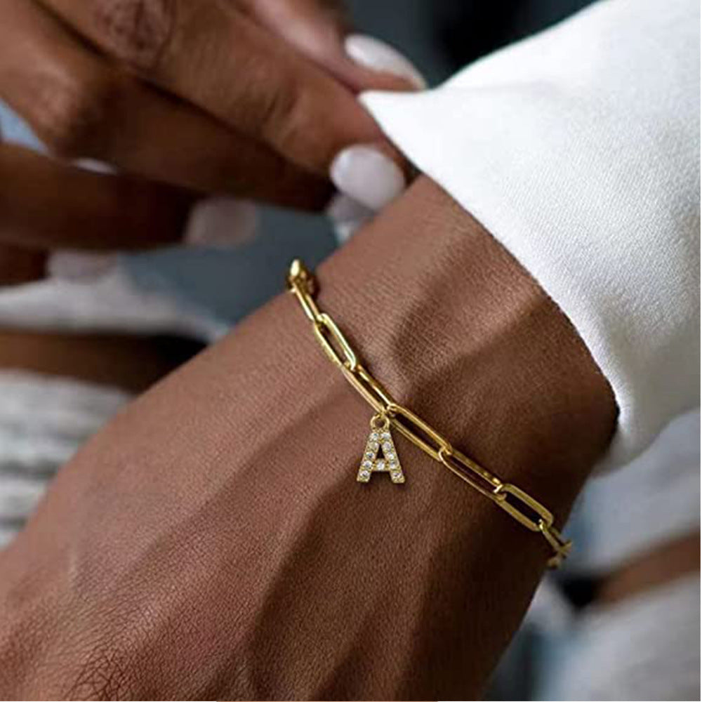 Women's Fashion Initial Letter Bracelet